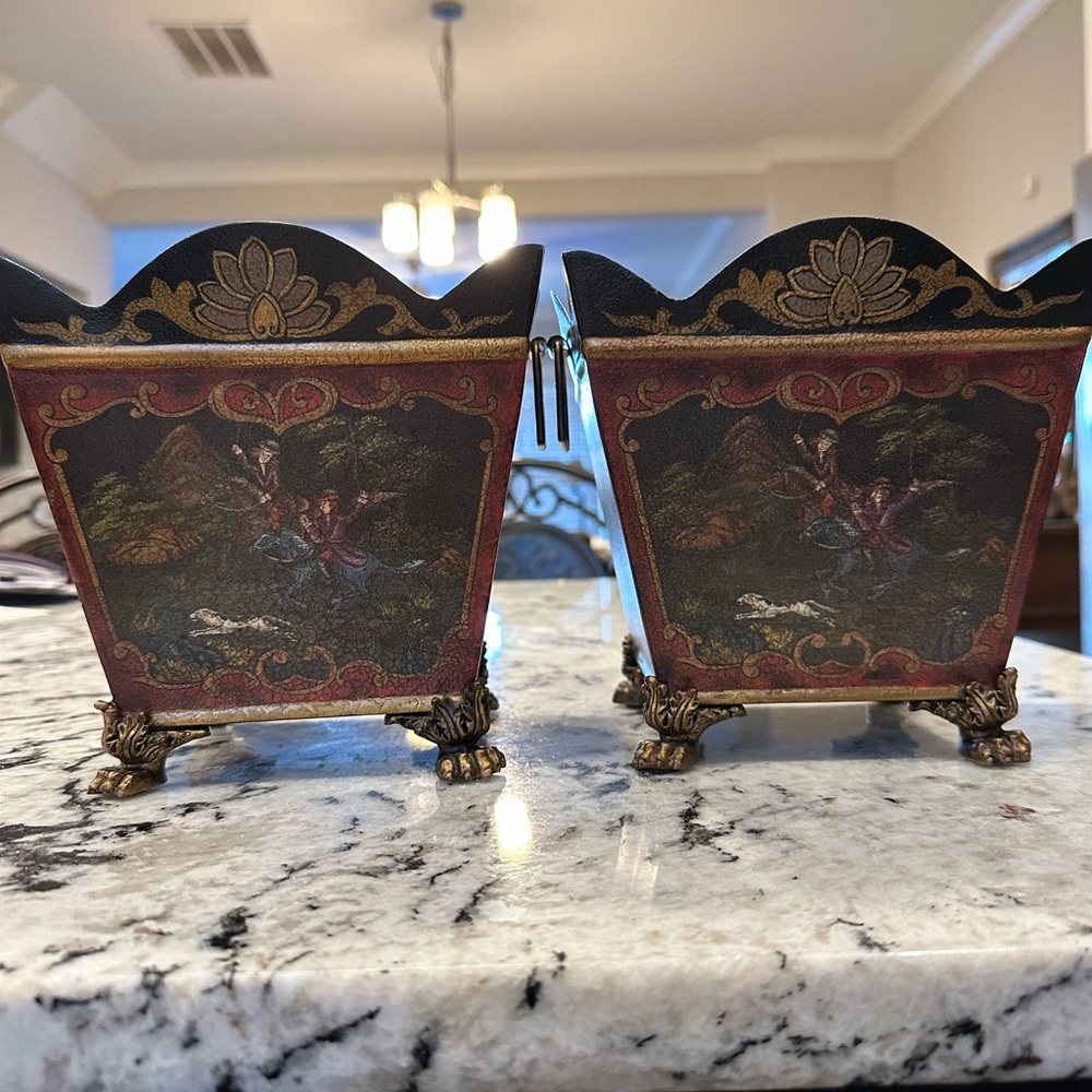Set of two Elegant Metal Planters, $240